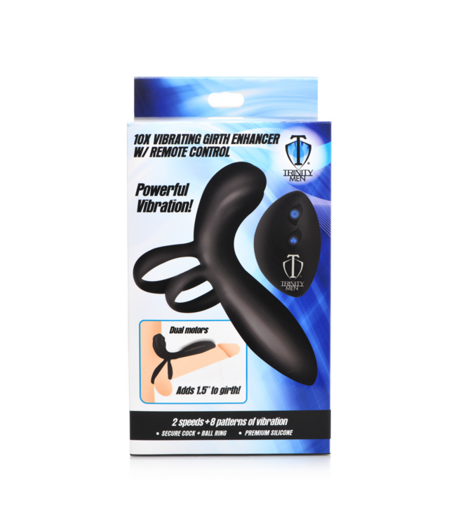 XR Brands Remote-Controlled Silicone Vibrating Penis Sleeve with 10 Functions