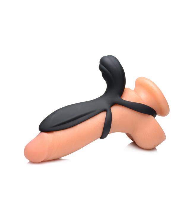 XR Brands Luxueuze Siliconen Penis Sleeve met Afstandsbediening en Intense Vibraties