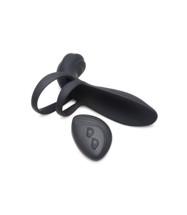 XR Brands Silikon-Vibrationshülle für den Penis mit Fernbedienung – 10 Modi