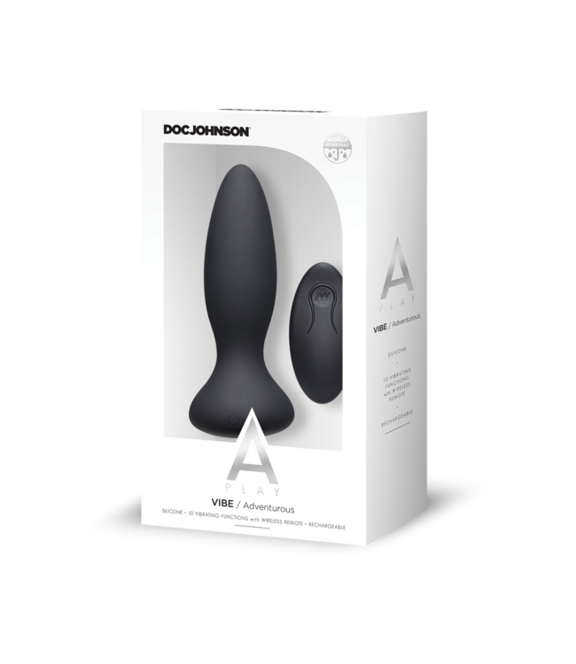Doc Johnson Vibe by A-Play: 13.2cm Anal Plug with 10 Vibration Settings & Remote
