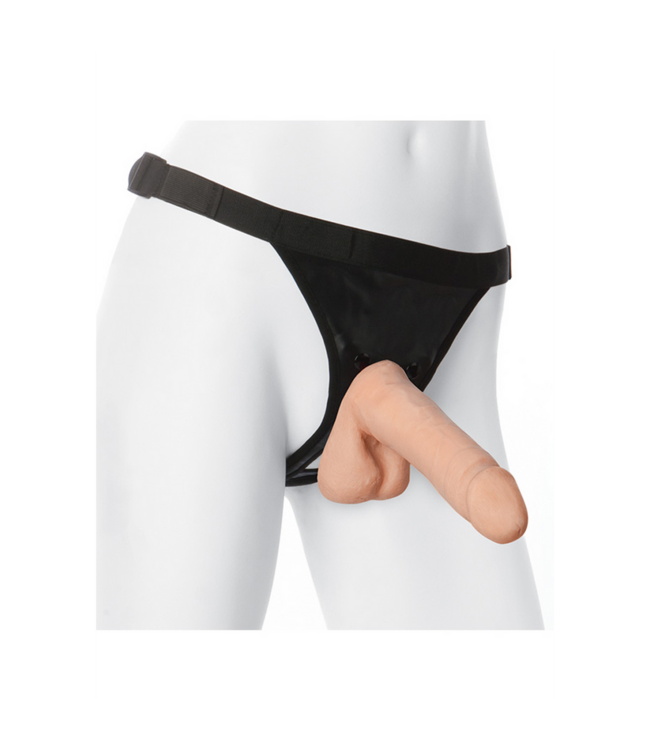Doc Johnson Ultraskyn 7 Inch Dildo met Verstelbare Harness – Voorbindplezier op Zijn Best