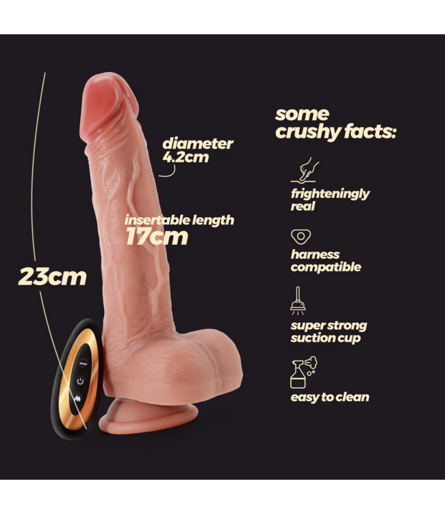 Crushious Inviktus Vibe - Flexibele Siliconen Vibrator met Warmte en Draadloze Controle