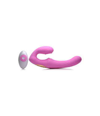XR Brands Sensuele Siliconen Strap-On met Pulsatie & Realistische Stotende Actie