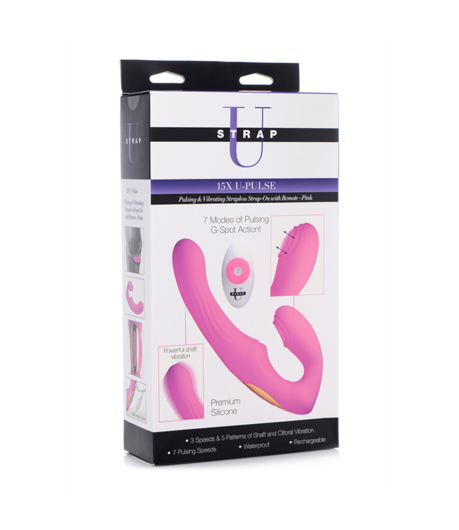 XR Brands U-Pulse Silikon Strap-On mit Pulsation – Realistischer Stoßdildo