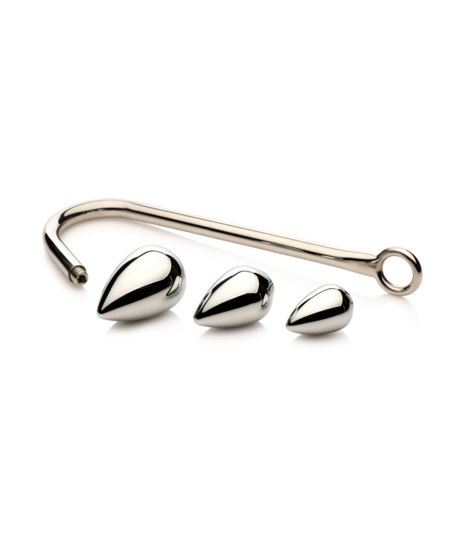 XR Brands Elegant Anal Hook Trainer Set with 3 Smooth Aluminium Plugs, 23.9 cm
