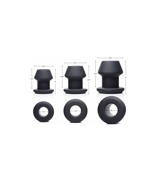 XR Brands Gape Grommet 3-delige Anale Dilater Set voor Intens Genot – 10-12-14 cm
