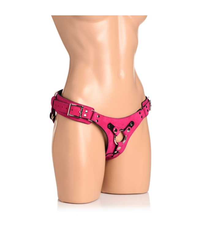 XR Brands Deluxe Purple Leather Corset Harness – Stylish, Comfortable & Secure