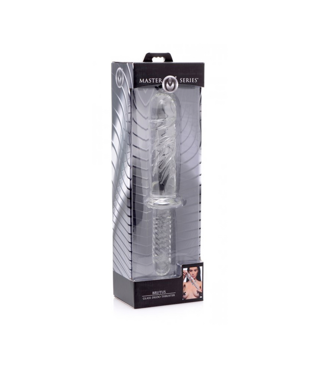 XR Brands Brutus Grooved Glass Dildo Thruster 15 cm – Ultimate Pleasure & Grip