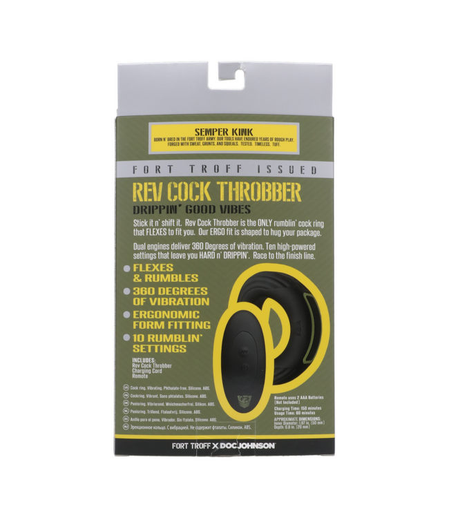 Doc Johnson Rev Cock Throbber – Flexibler vibrierender Cockring mit 10 Einstellungen