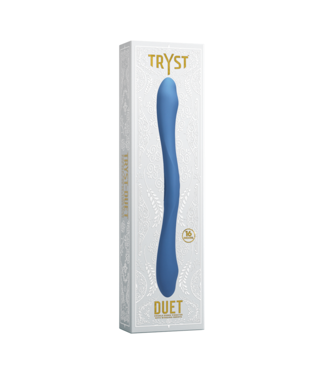 Doc Johnson TRYST Duet: Lila Doppelseitiger Vibrator mit Fernbedienung & 10 Modi