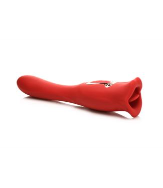 XR Brands Lickgasm Pro Rood - Luxe Dubbelzijdige Kussenvibrator voor Ultimaal Genot