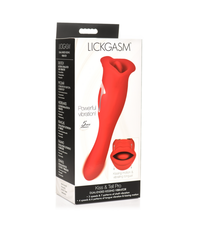 XR Brands Lickgasm Pro Rood - Luxe Dubbelzijdige Kussenvibrator voor Ultimaal Genot
