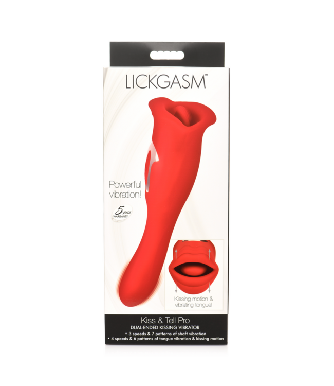 XR Brands Lickgasm Pro Rood - Luxe Dubbelzijdige Kussenvibrator voor Ultimaal Genot