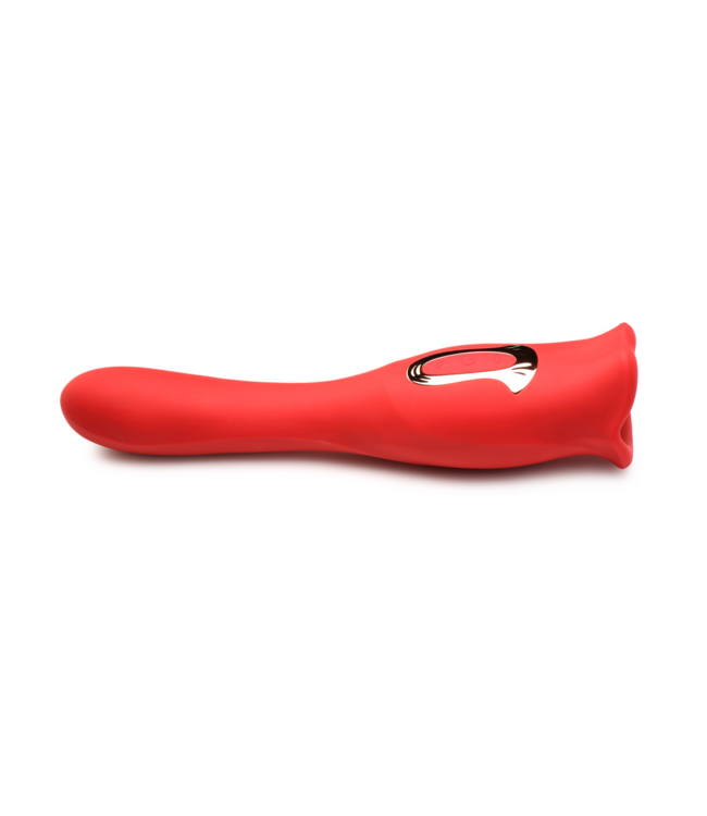 XR Brands Kiss and Tell Pro Rot – Doppelseitiger Kussvibrator mit 3 Geschwindigkeiten