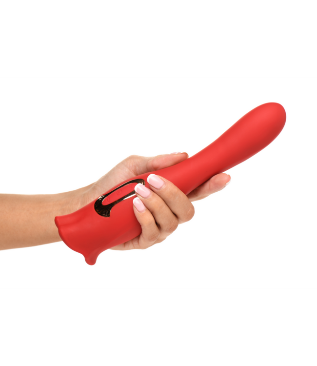 XR Brands Lickgasm Pro Rood - Luxe Dubbelzijdige Kussenvibrator voor Ultimaal Genot
