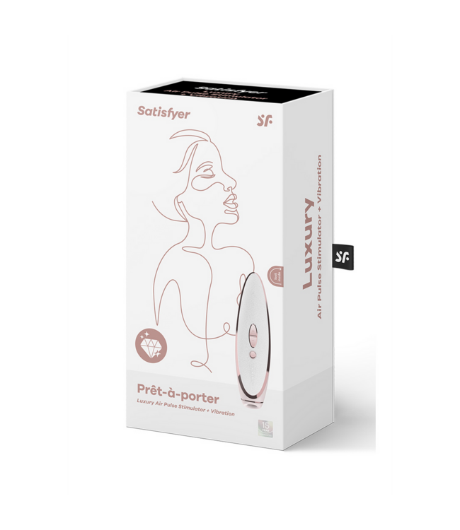 Satisfyer Luxe Clitorale Stimulator met Wit Leer en Roségouden Accenten