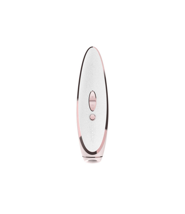 Satisfyer Luxury Air Pulsing Stimulator - White Leather & Rose Gold Elegance
