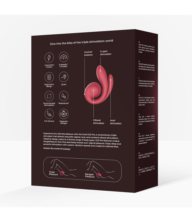 Snail Vibe GIZI Pro Bordeaux 12cm - Triple Stimulator with MergePleasure Tech