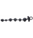 XR Brands Dark Rattler 4.6 cm Anal Beads - Vibrating Silicone, 6 Textures, Waterproof