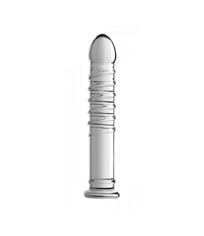 XR Brands Intense Glazen Dildo 23 cm – Geribbeld en Temperatuurplezier voor Jou