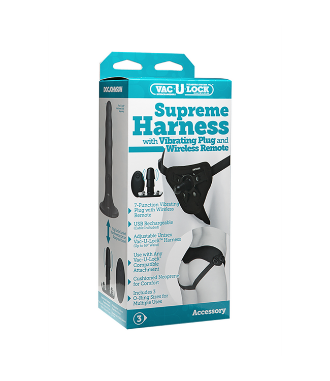 Doc Johnson Supreme Vac-U Plug met 7 Vibraties en Draadloze Afstandsbediening