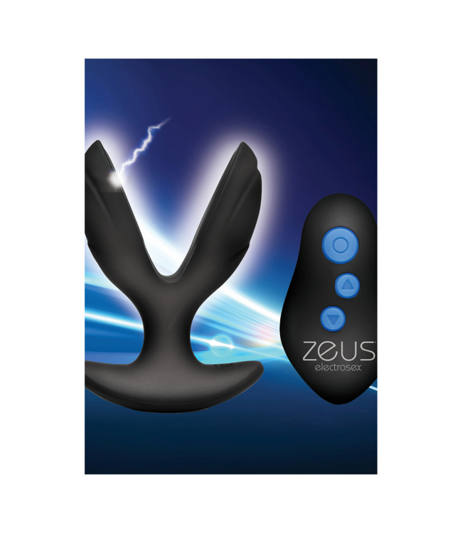 XR Brands Vibrierender E-Stim Buttplug & leistungsstarker Silikon Cockring