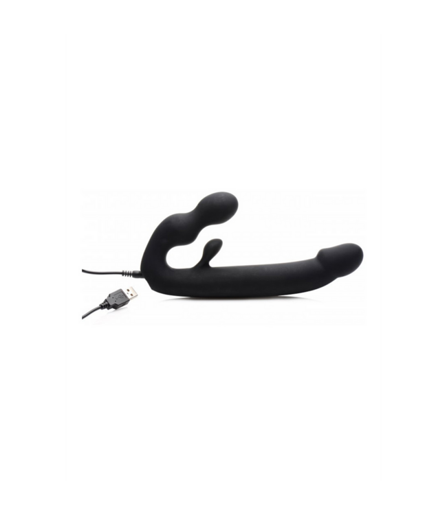 XR Brands Intense Dubbelzijdige Strapless Strap-On met 7 Vibraties – Oplaadbaar Genot