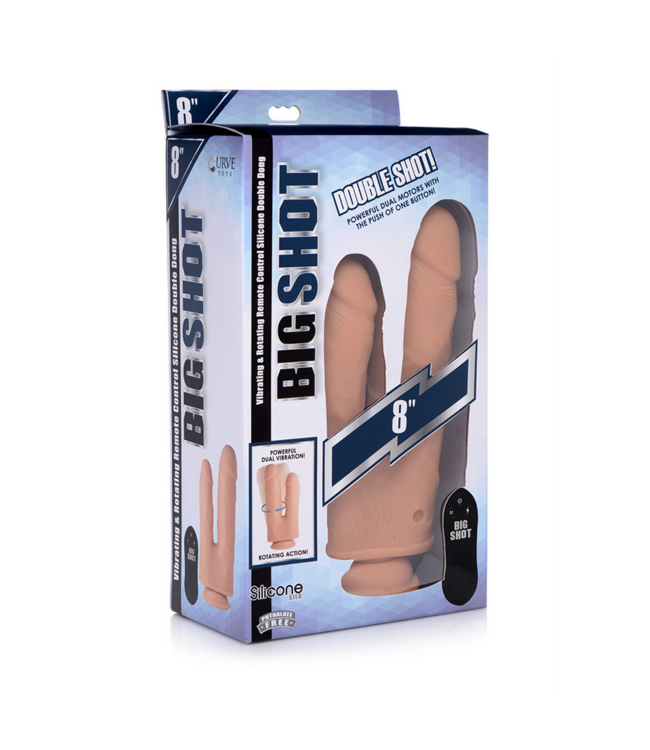 Curve Toys Intense Double Shot Dildo 20,5 cm - 10 Roterende Patronen & Turbo Fun!