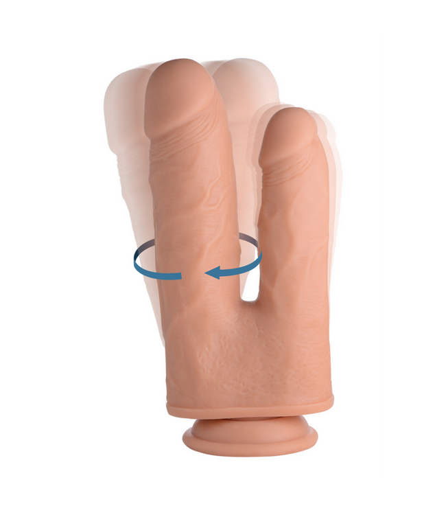 Curve Toys Double Shot Dildo 20.5 cm - Turbo Pleasure with Rotating & Vibrating Power