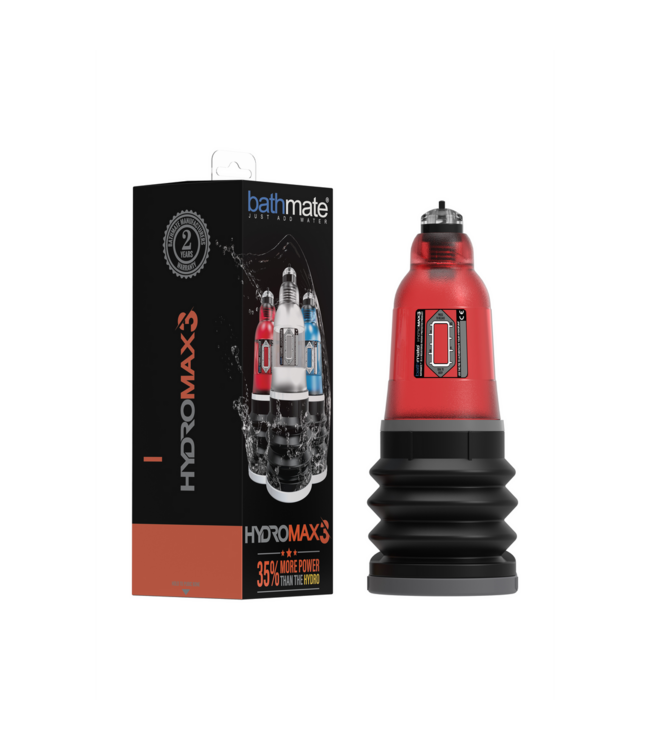 Bathmate HydroMax3 Rot – Effiziente Penispumpe für bis zu 7,5 cm Wachstum