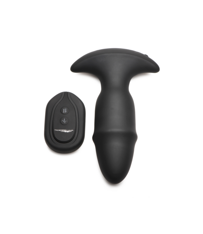 XR Brands Luxurious Black Silicone Missile Plug - 9cm Powerful Vibration