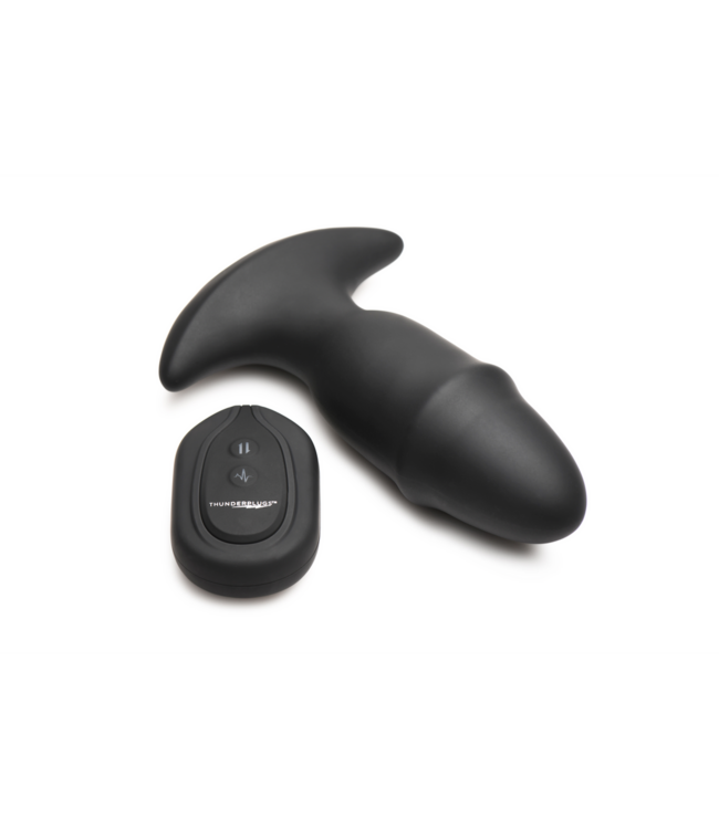 XR Brands Luxuriöser Silikon-Raketenplug mit Vibration – 9 cm Schwarz