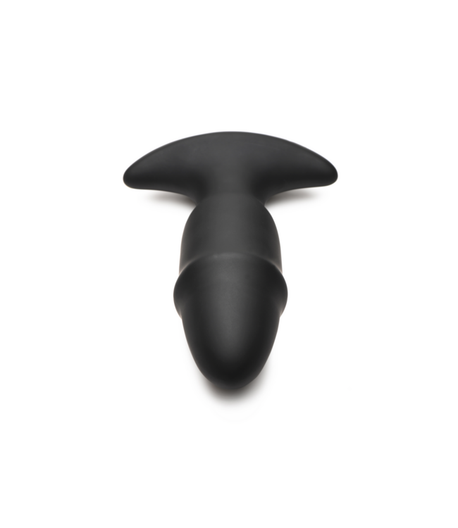 XR Brands Luxuriöser Silikon-Raketenplug mit Vibration – 9 cm Schwarz