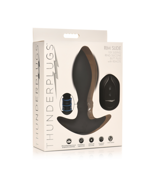 XR Brands Rim Slide Silikon-Buttplug 11 cm – Vibration & Genuss in Schwarz