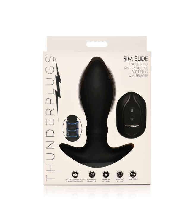XR Brands Rim Slide Silikon-Buttplug 11 cm – Vibration & Genuss in Schwarz
