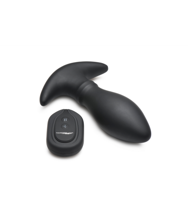 XR Brands Premium Silicone Rim Slide Buttplug 11 cm – Zwart met Vibratie en Plezier