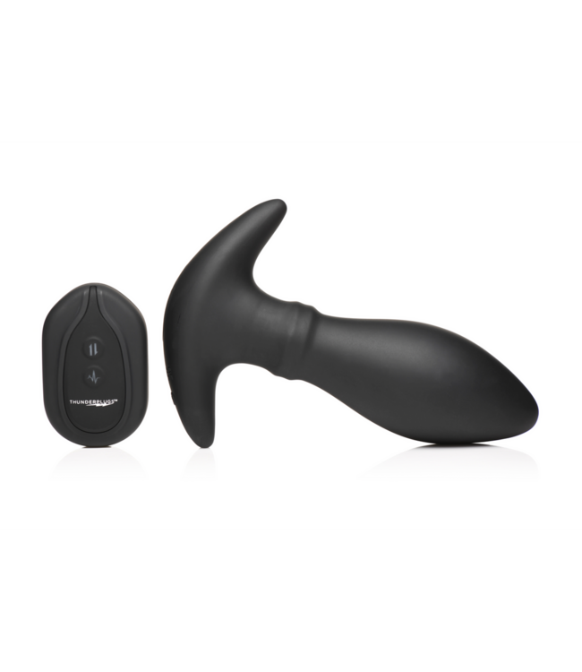 XR Brands Premium Silicone Rim Slide Buttplug 11 cm – Zwart met Vibratie en Plezier