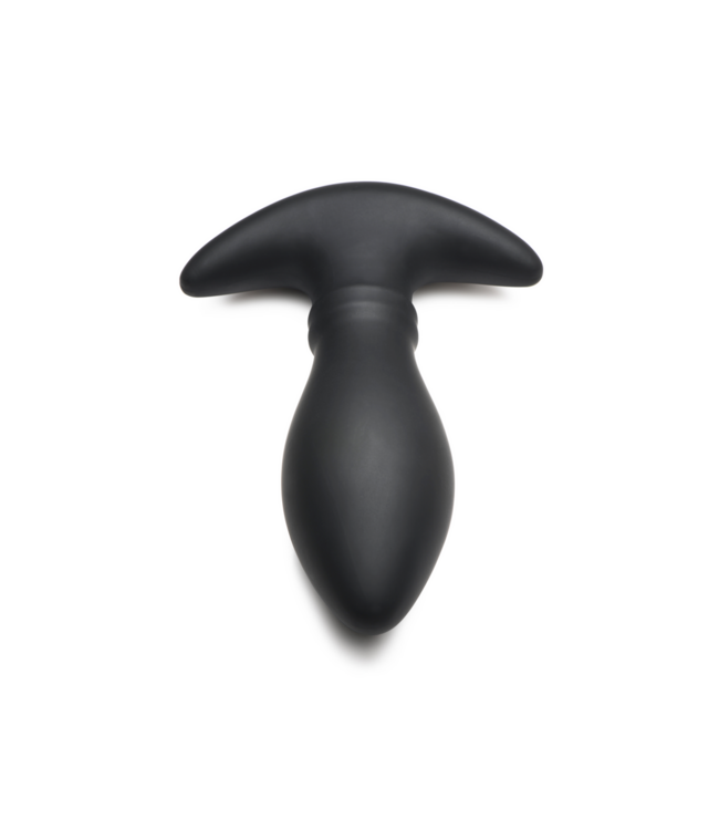 XR Brands Premium Silicone Rim Slide Buttplug 11 cm – Zwart met Vibratie en Plezier