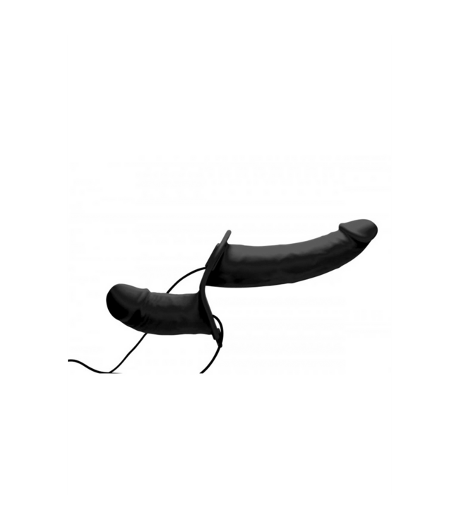 XR Brands Supreme Pleasure – Vibrierender Doppeldildo mit verstellbarem Harness