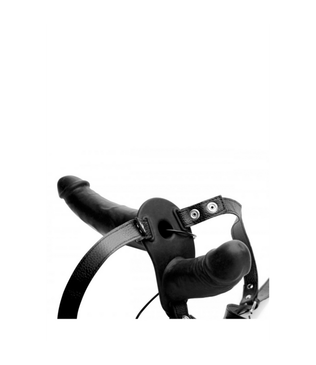 XR Brands Dubbel Plezier Vibrerende Dildo met Verstelbaar Harness voor Optimale Stimulatie