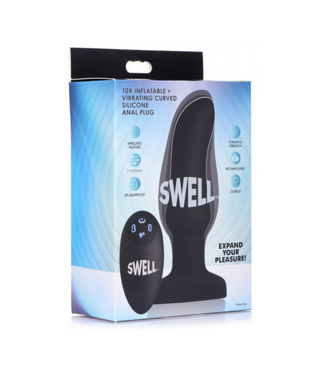 XR Brands Inflatable Vibrating Silicone Anal Plug - 15.5 cm of Ultimate Pleasure
