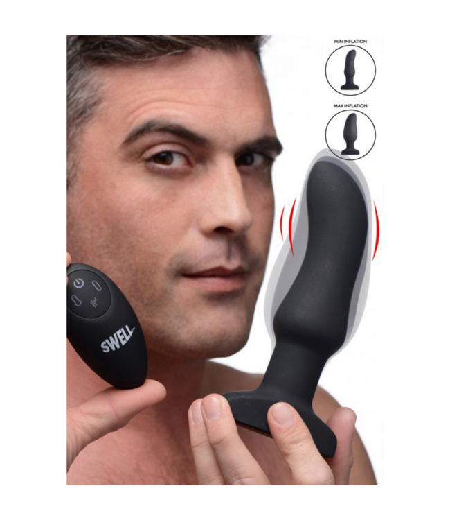 XR Brands Inflatable Vibrating Silicone Anal Plug - 15.5 cm of Ultimate Pleasure