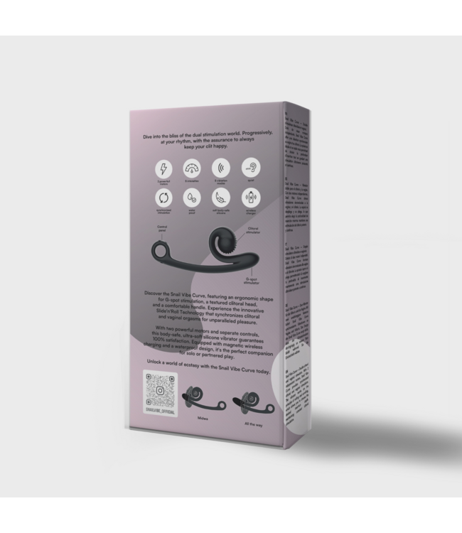 Snail Vibe CURVE Dual Stimulator - Ergonomic G-Spot Vibrator with Textured Head