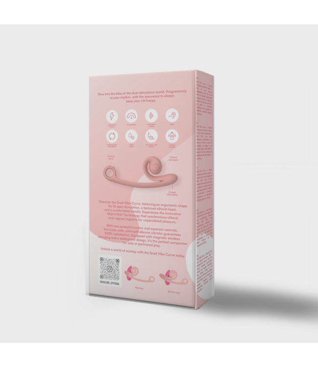 Snail Vibe CURVE Double Stimulator: Ergonomic G-Spot Vibe with Dual Motors
