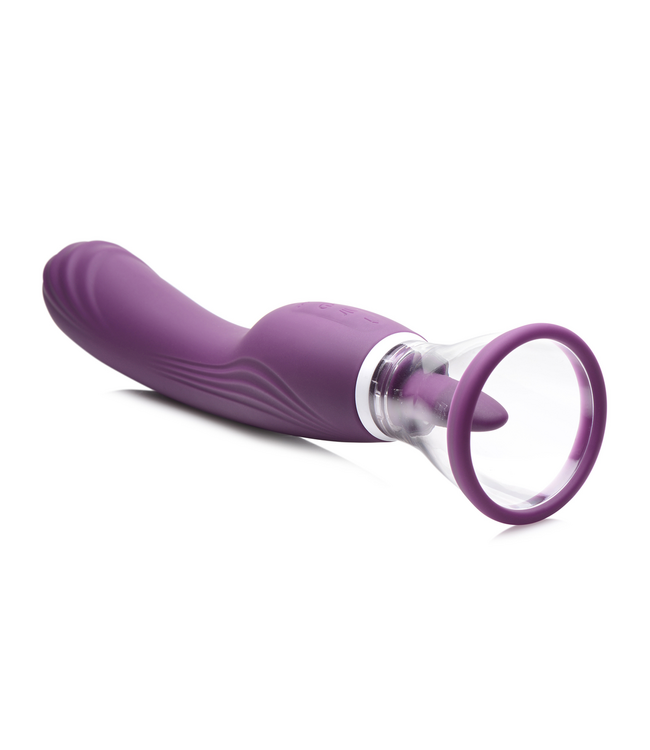 XR Brands Lickgasm Vibrator Lila | 8x Lecken, Saugen & Vibrieren für Lustgenuss