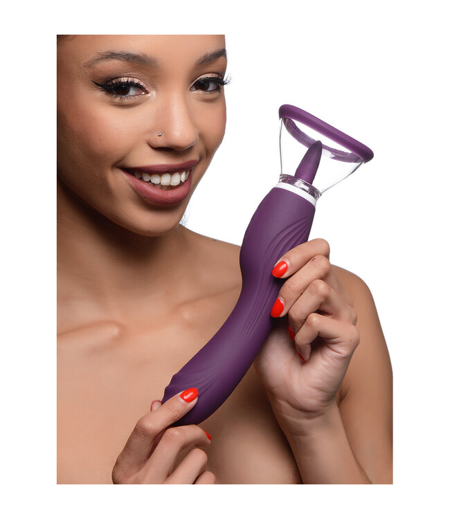 XR Brands Lickgasm Vibrator Lila | 8x Lecken, Saugen & Vibrieren für Lustgenuss