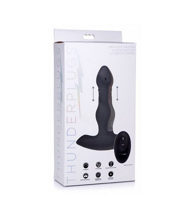 XR Brands Ergonomic Vibrating Silicone Butt Plug with Remote - 15.2 cm Delight