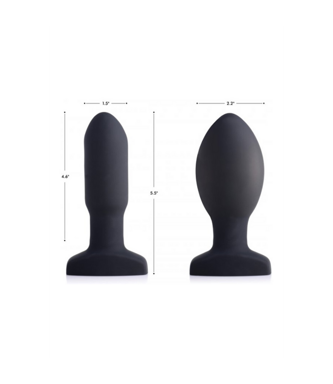 XR Brands Aufblasbarer vibrierender Silikon-Buttplug 13,9 cm – Intensives Vergnügen