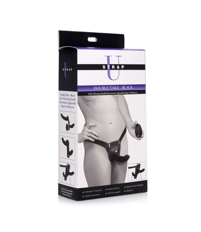 XR Brands Duo Genot Strap-On Set met Vibraties - 3 Snelheden en 7 Patroonkeuzes