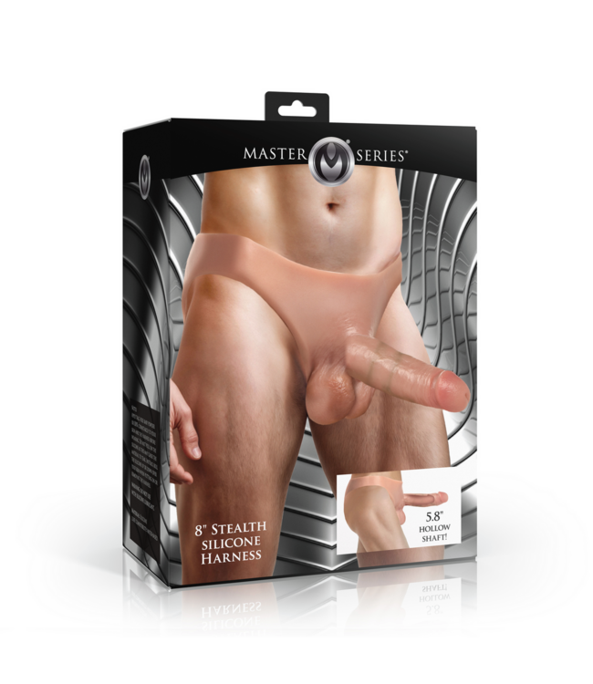 XR Brands Stealth Hollow Silikon Strap-On: 20 cm realistisch & bequem